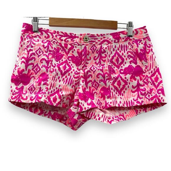 Lilly Pulitzer Liana Mid Rise Shorts in Tons of Fun Magenta‎ Sz 6 - Picture 3 of 14